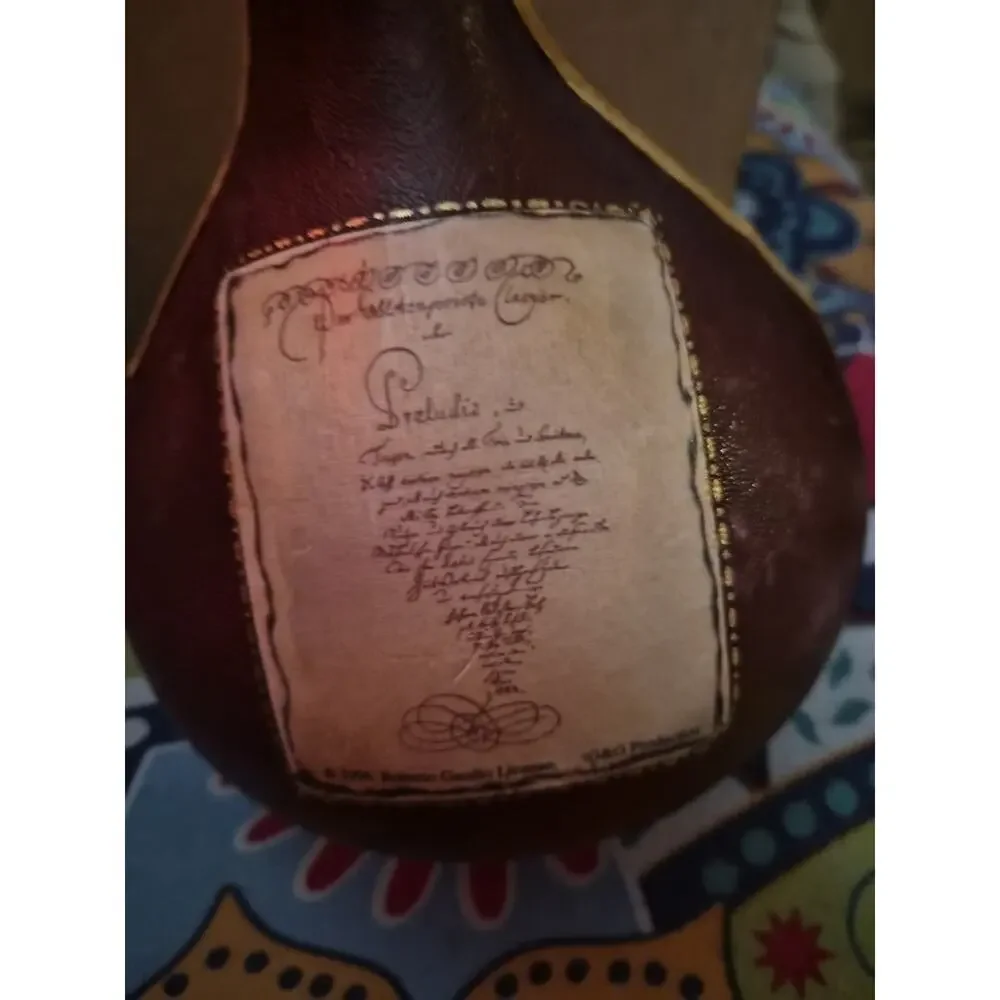 Vintage Fausto Cobturi Leather Covered Whiskey Decanter Dedicated To Composer...
